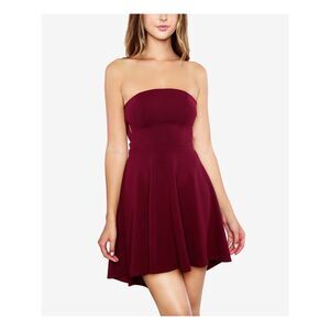 B DARLIN Womens Maroon Strapless Short Cocktail Fit + Flare Dress 7\8